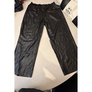 Forever 21 Faux Leather Stretchy Black Pants Plus Size 3X Elastic Waist